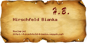 Hirschfeld Bianka névjegykártya
